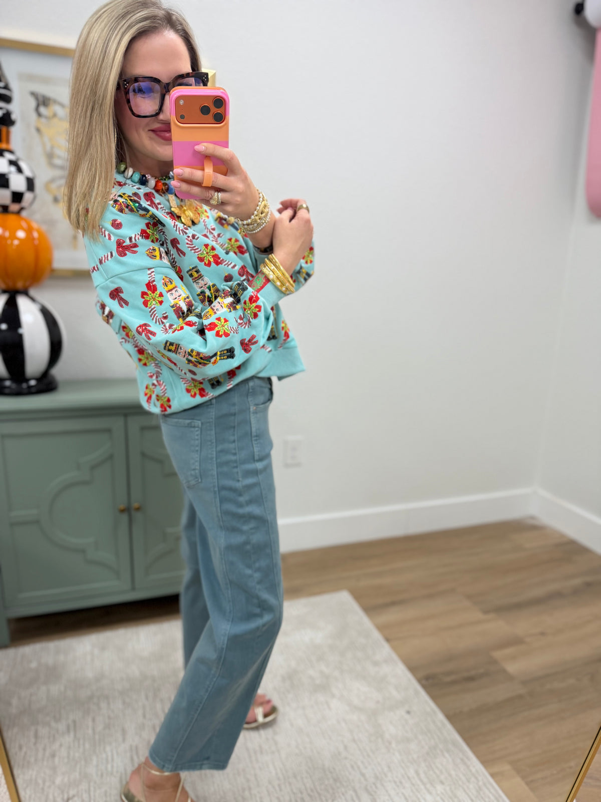 Queen of Sparkle Nutcracker Baby Blue Sweat Shirt
