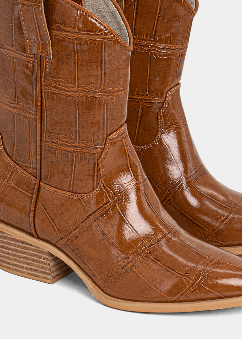 ZouZou Camel Croc Pattern Boots