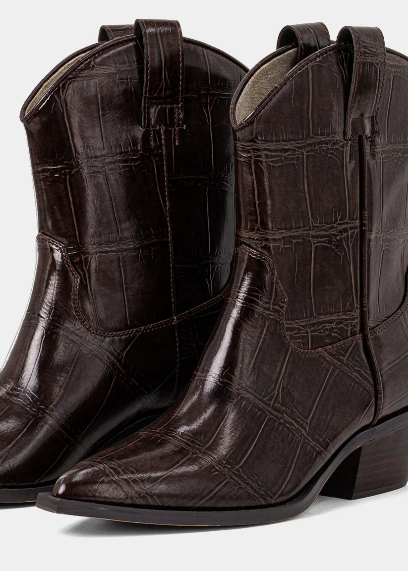ZouZou Chocolate Croc Pattern Boots