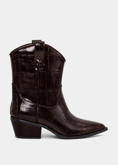 ZouZou Chocolate Croc Pattern Boots