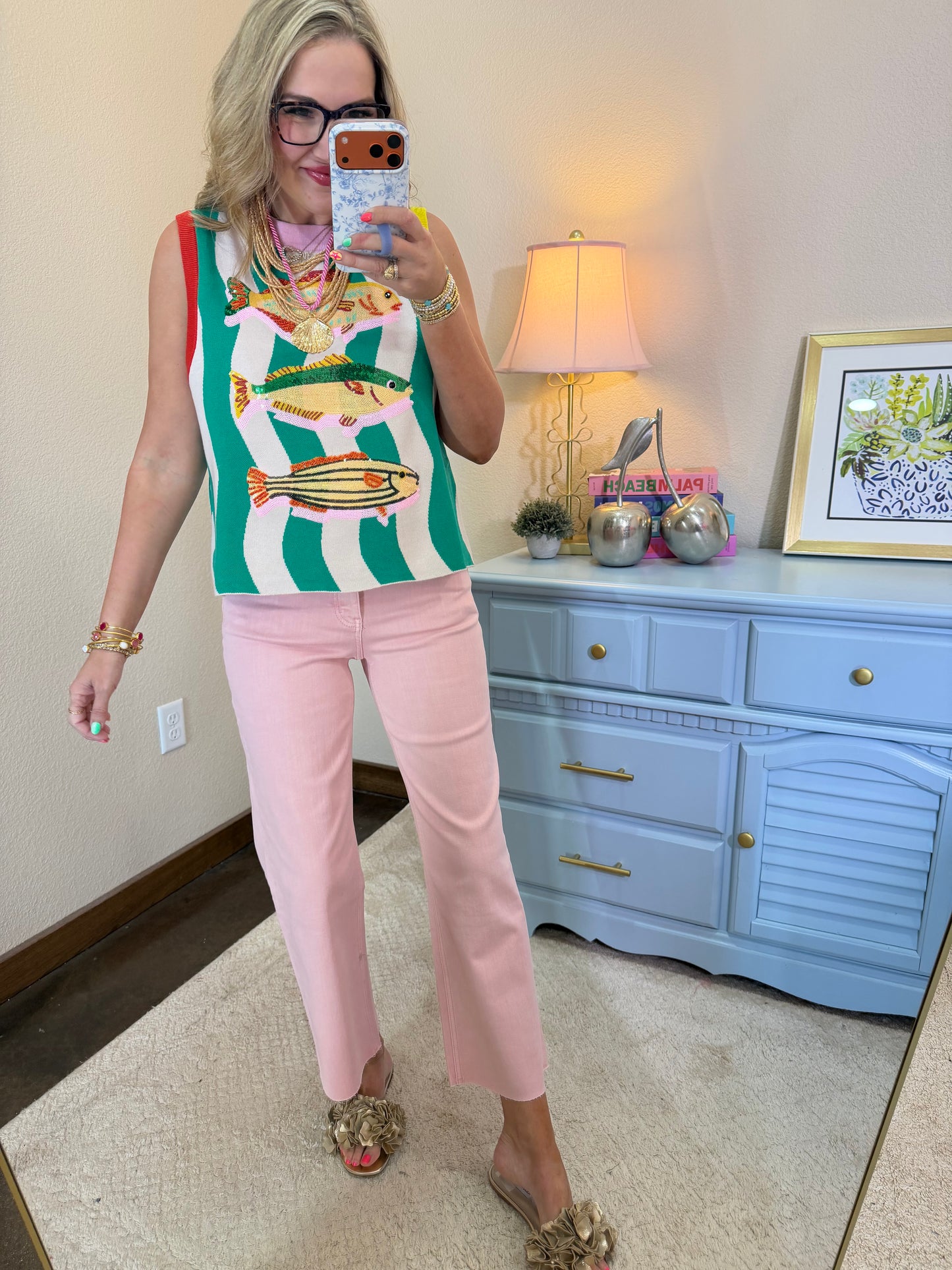 Vervet Light Pink High Rise Crop Wide Leg Jeans