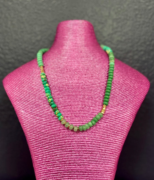Turquoise Bead with Gold Accents  Necklace