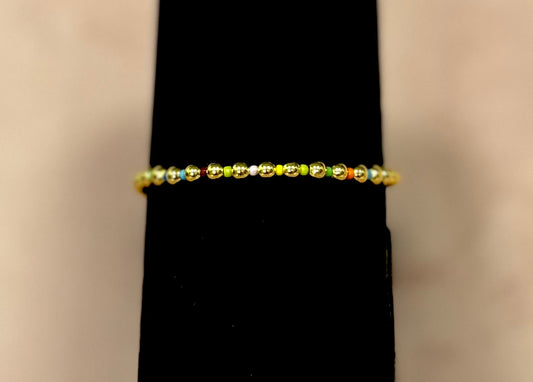 Muliti Colored & Gold Mini Bead Bracelet