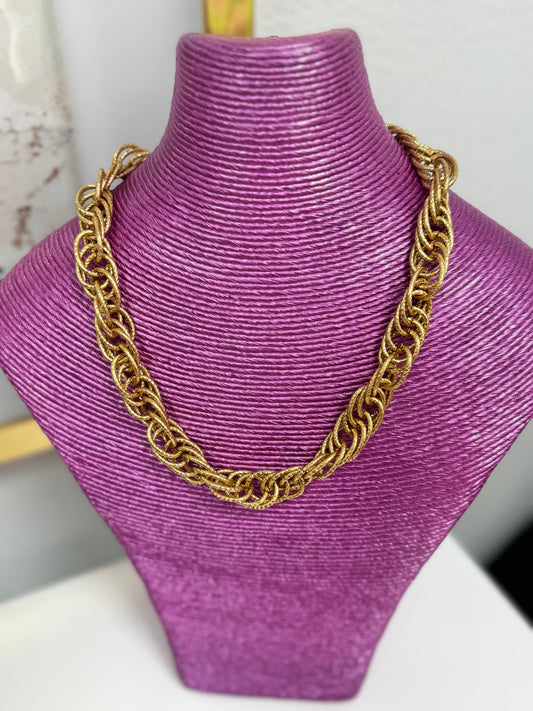 Gold Chunky Woven Necklace