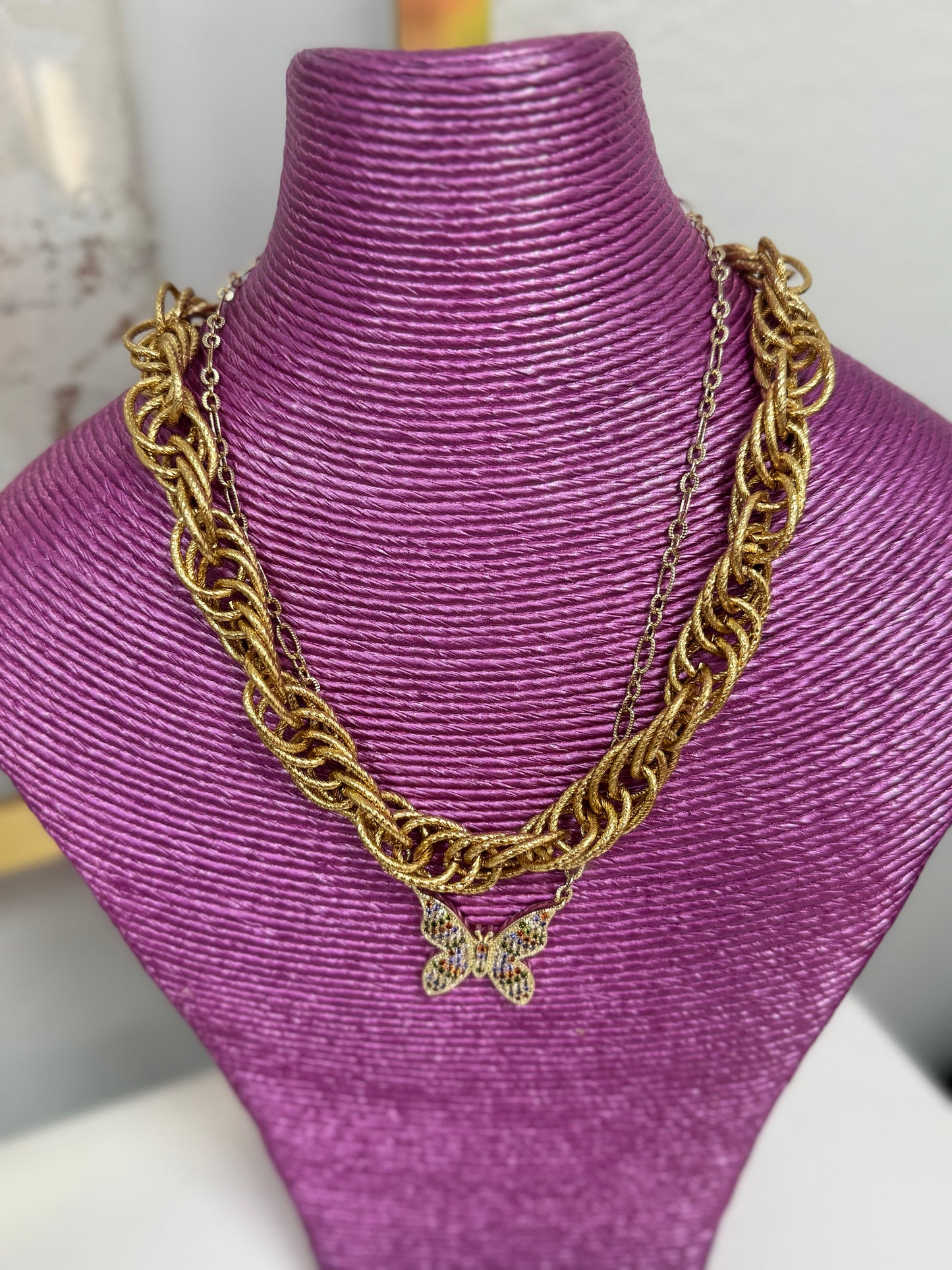 Gold Chunky Woven Necklace