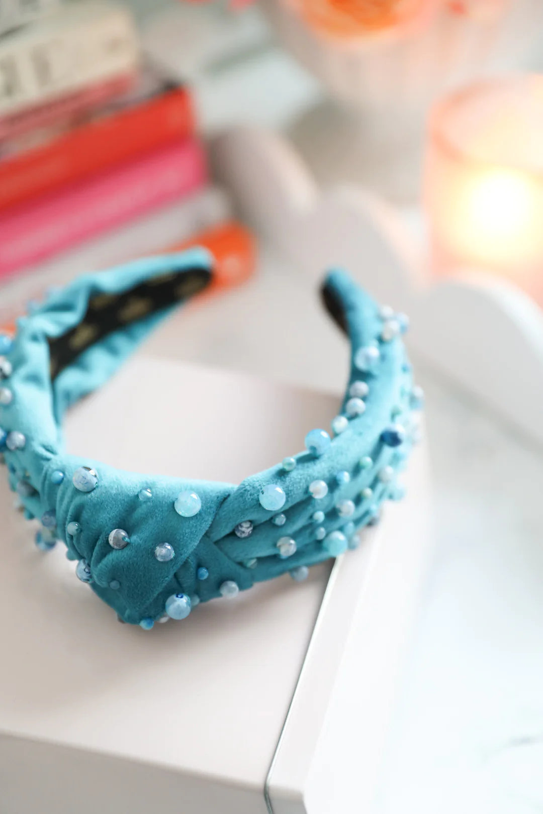 Luxury Ice Blue Agate Headband