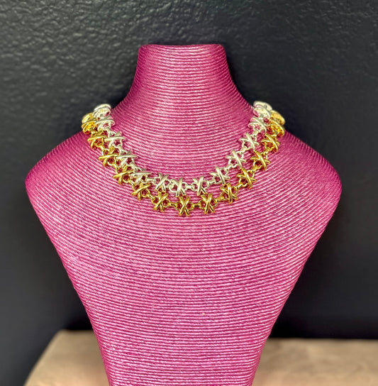 Lux X Necklace (silver and gold)