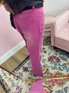 Z Pink Distressed Knee Jean