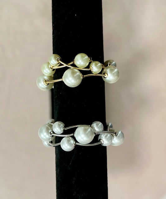 Set of 3 Multi Size Pearl Bracelets