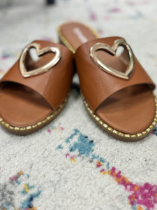 Heart Sandals with Gold Edging (3 colors)