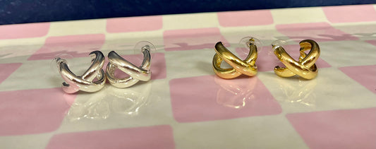 X Stud Earrings (silver and gold!)