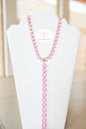Pink Crystal Magnetic Necklace with Removable Lariat