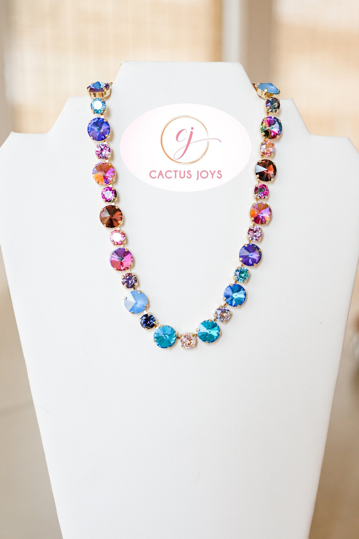 Luxe Blue Mix Crystal Necklace