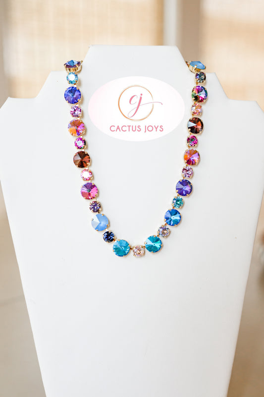 Luxe Blue Mix Crystal Necklace