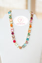 Luxe Square and Round Crystal Necklace