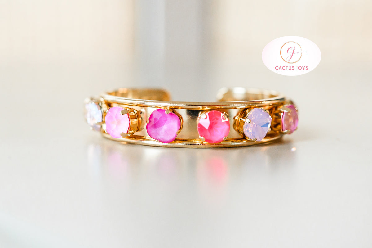 Large Pink Stone Cuff