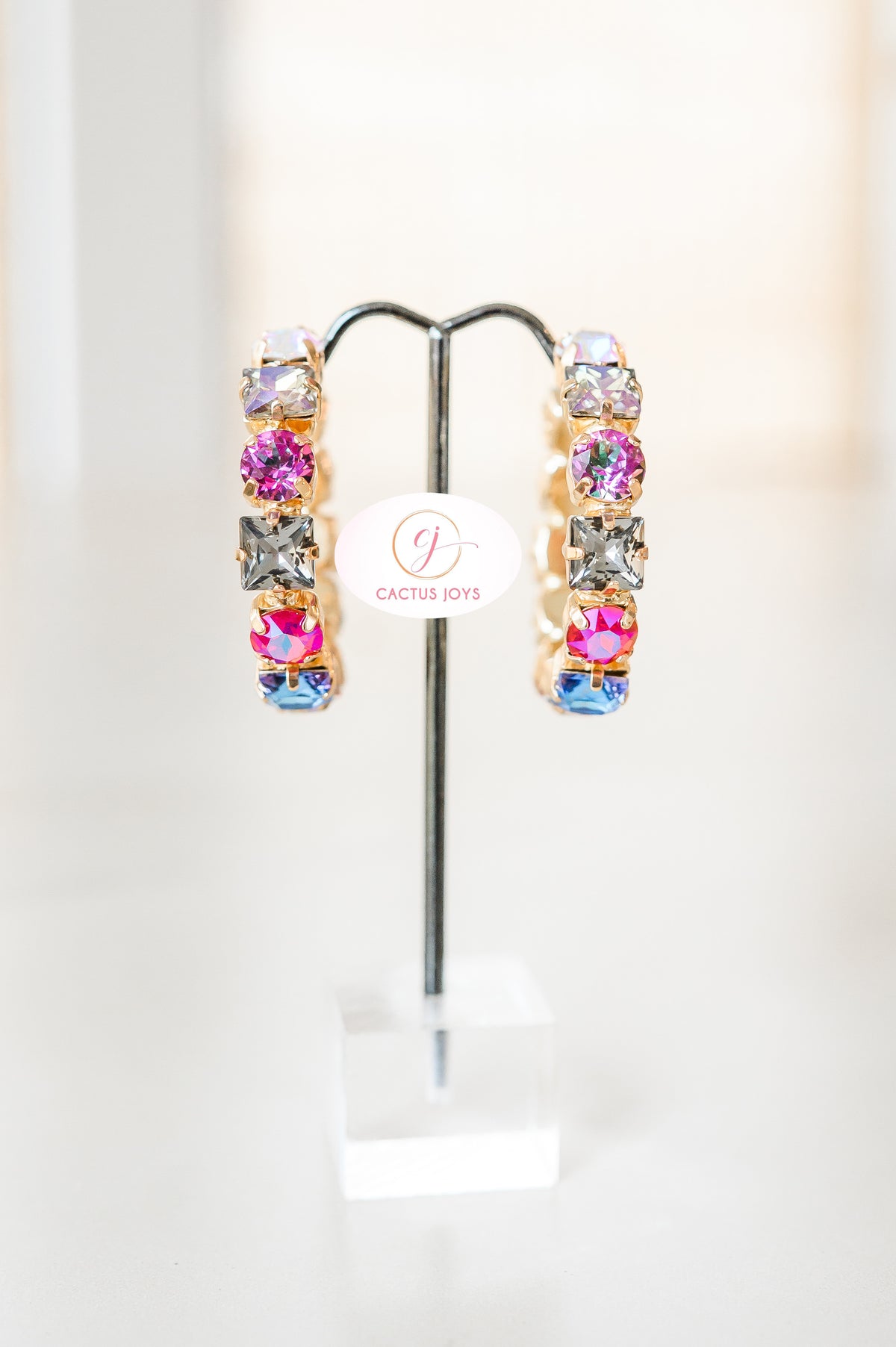 Luxe Crystal Hoops (5 colors!!)