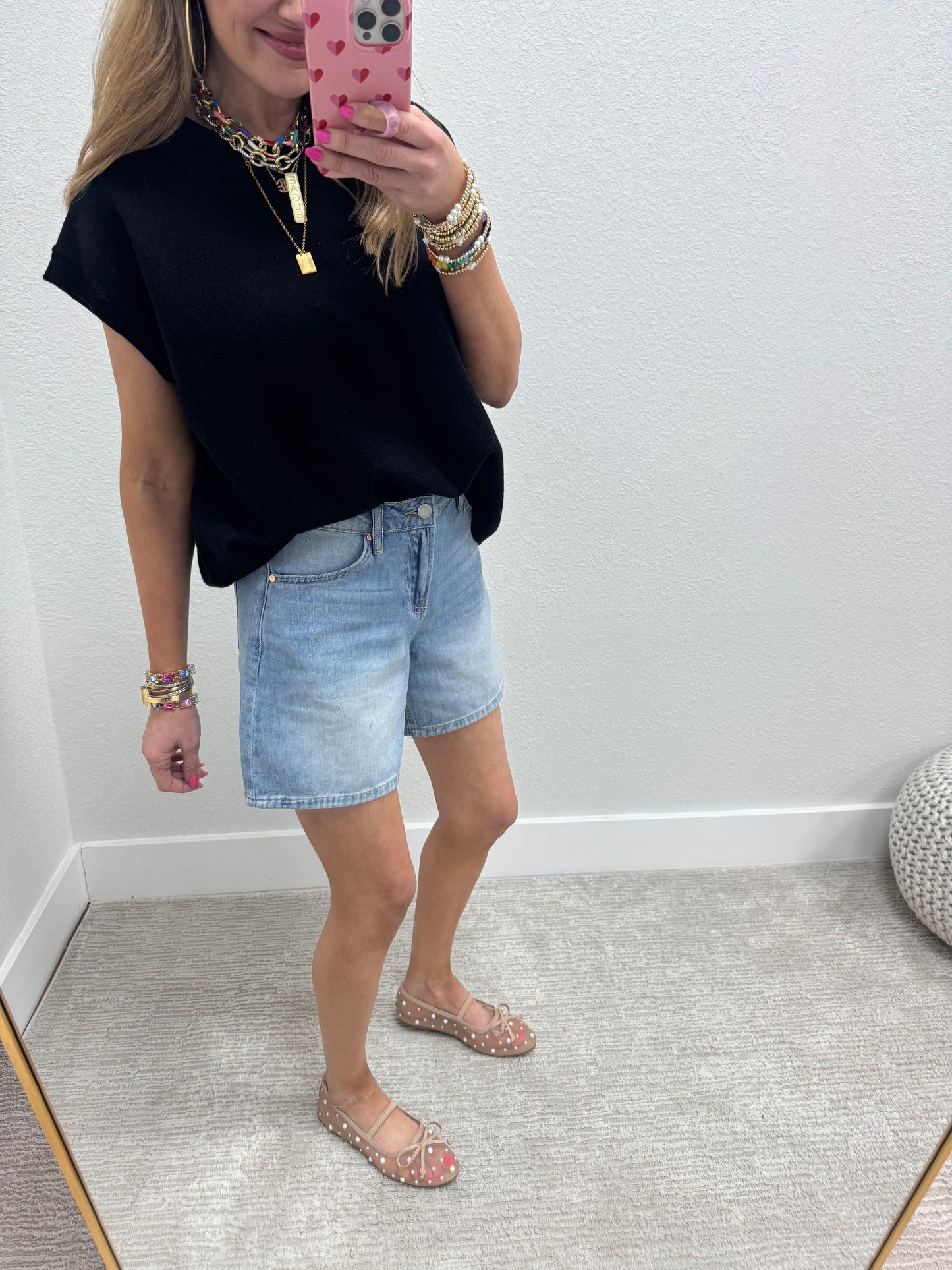 Black Oversized Viscose Sweater Vest Top