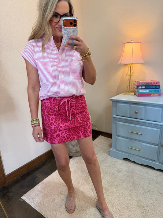 Pink Leopard Skort
