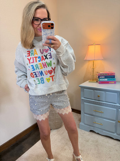 Grey Scuba Pearl Shorts