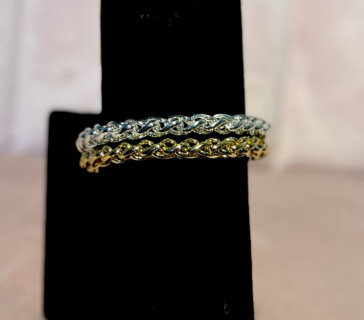 Twisted Cuff Bracelet (Gold and Silver)