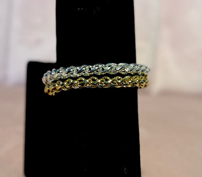 Twisted Cuff Bracelet (Gold and Silver)