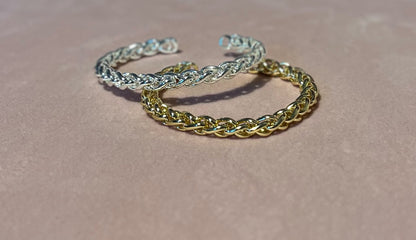 Twisted Cuff Bracelet (Gold and Silver)