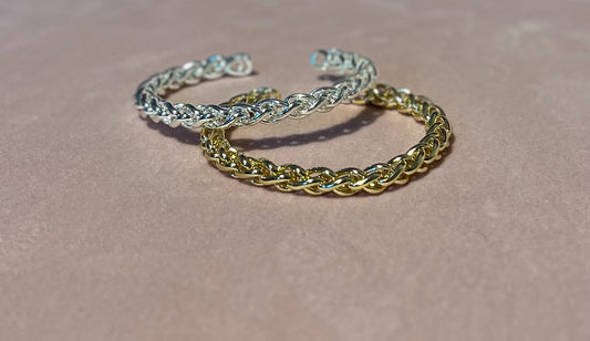 Twisted Cuff Bracelet (Gold and Silver)