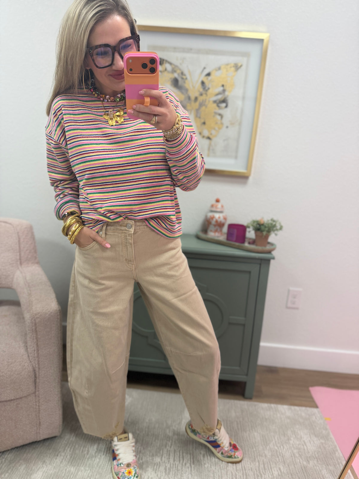 KanCan Tan High Rise Horseshoe Jeans