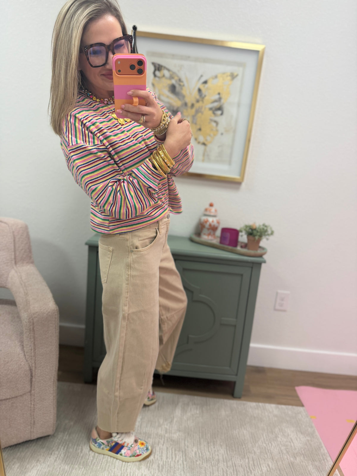 KanCan Tan High Rise Horseshoe Jeans