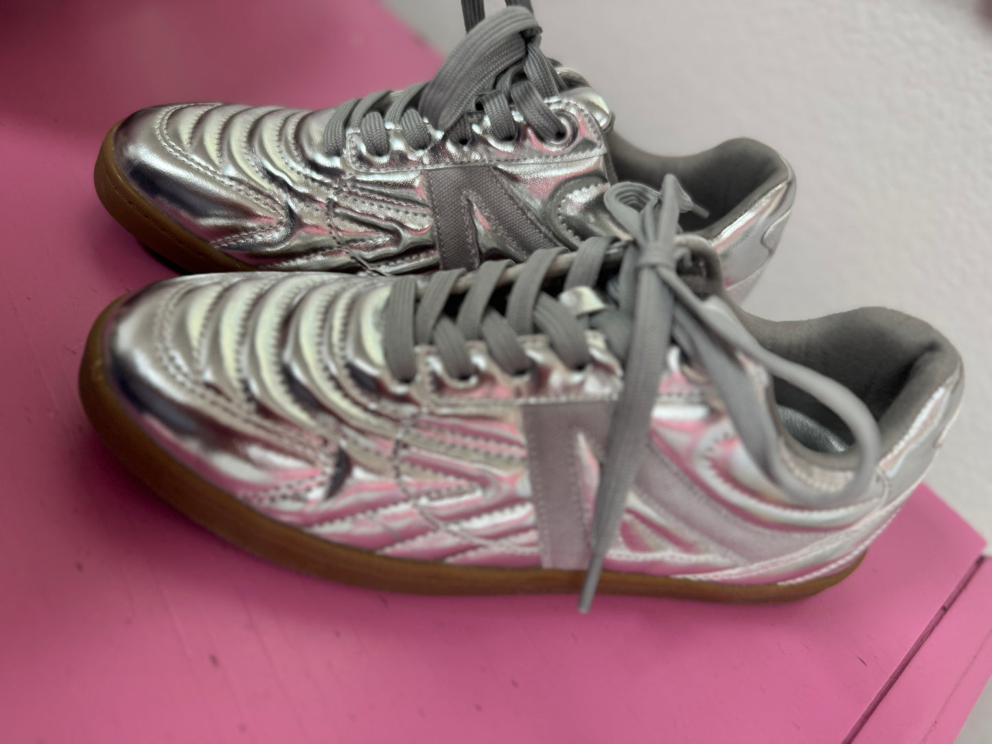 Silver Metallic Sneakers