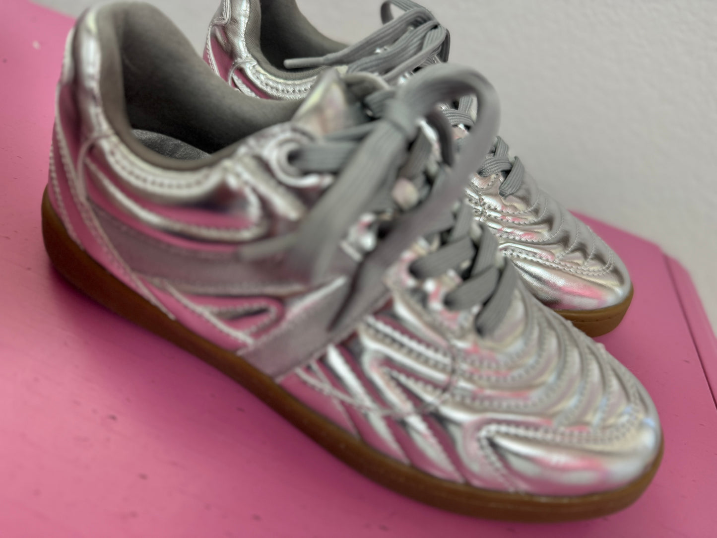 Silver Metallic Sneakers