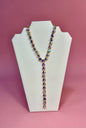 AB Crystal Y Drop 20” Necklace