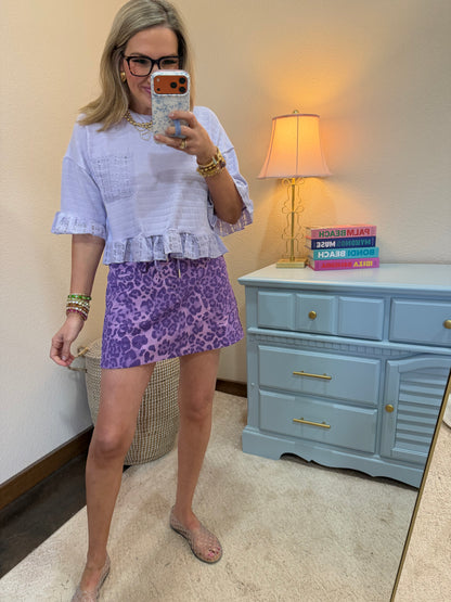 Lavender Purple Leopard Skort