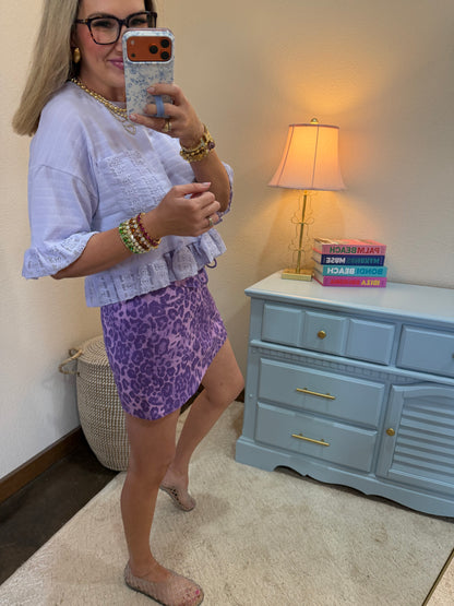 Lavender Purple Leopard Skort