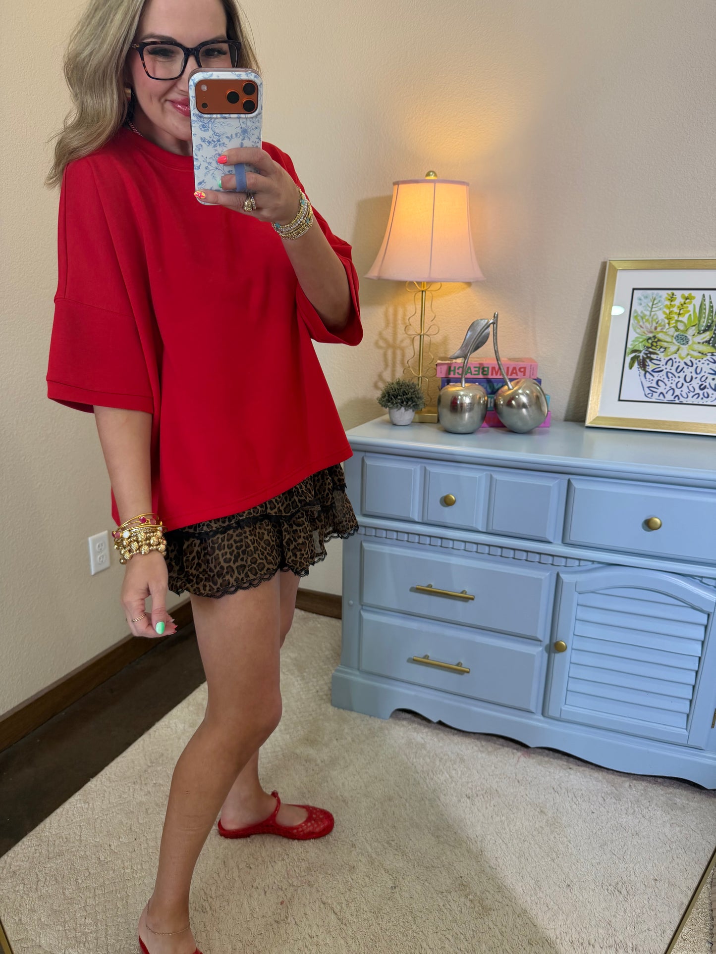 Ruby Round Neck Scuba With Side Slits