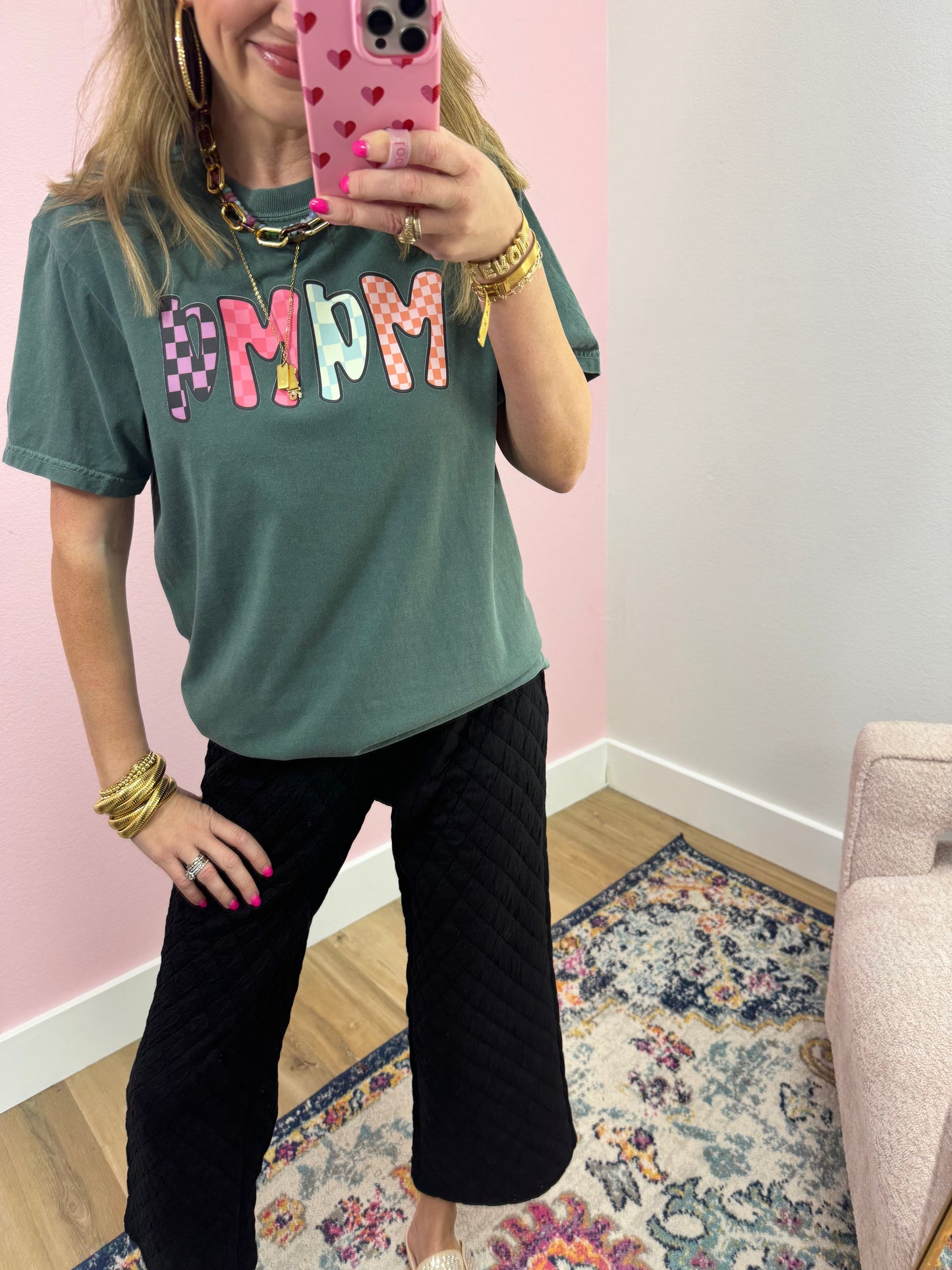 Mama Checkered Graphic Tee