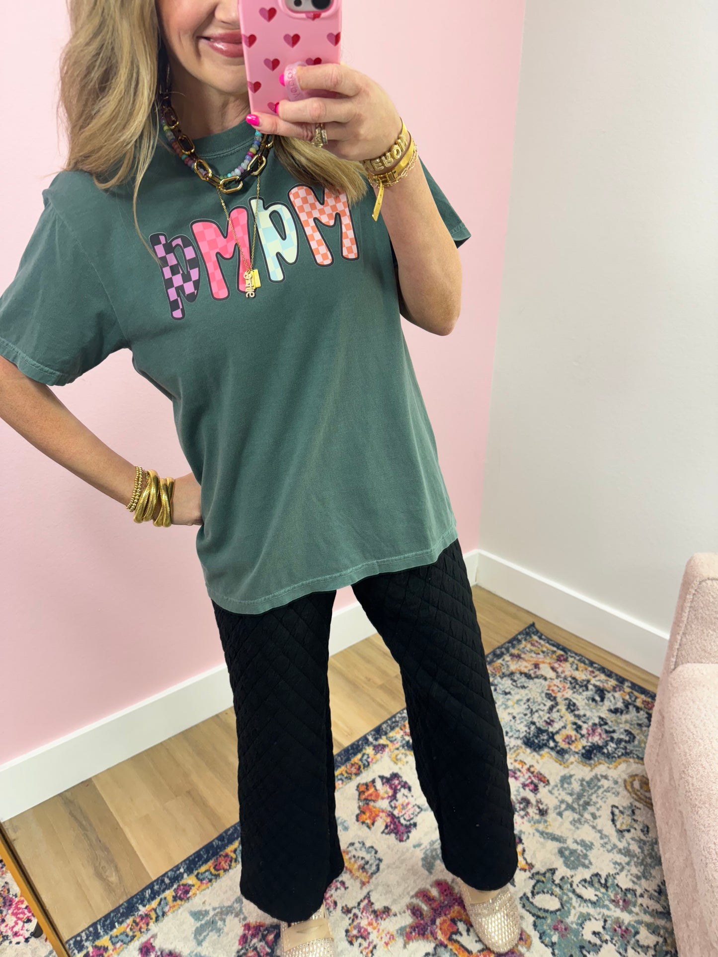 Mama Checkered Graphic Tee