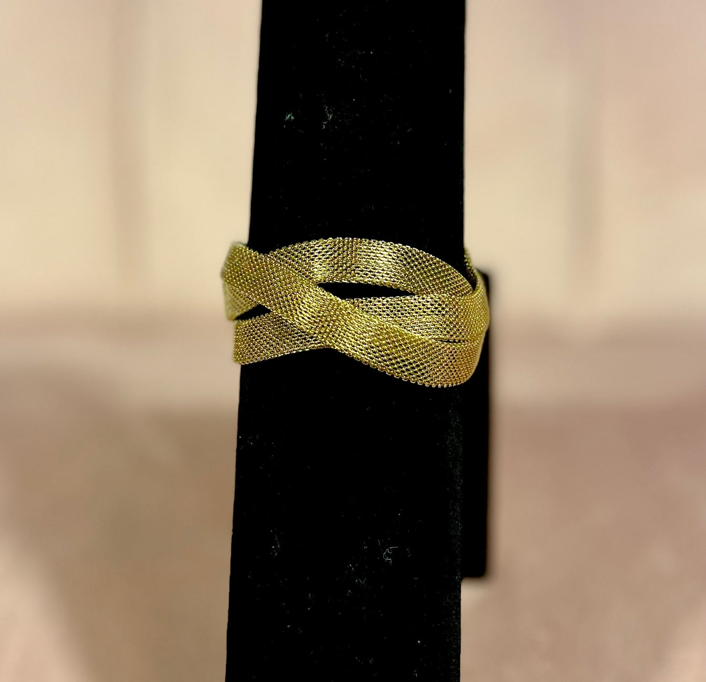Gold Triple Strand Woven Magnetic Bracelet