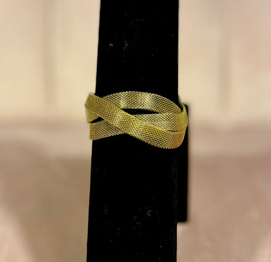 Gold Triple Strand Woven Magnetic Bracelet