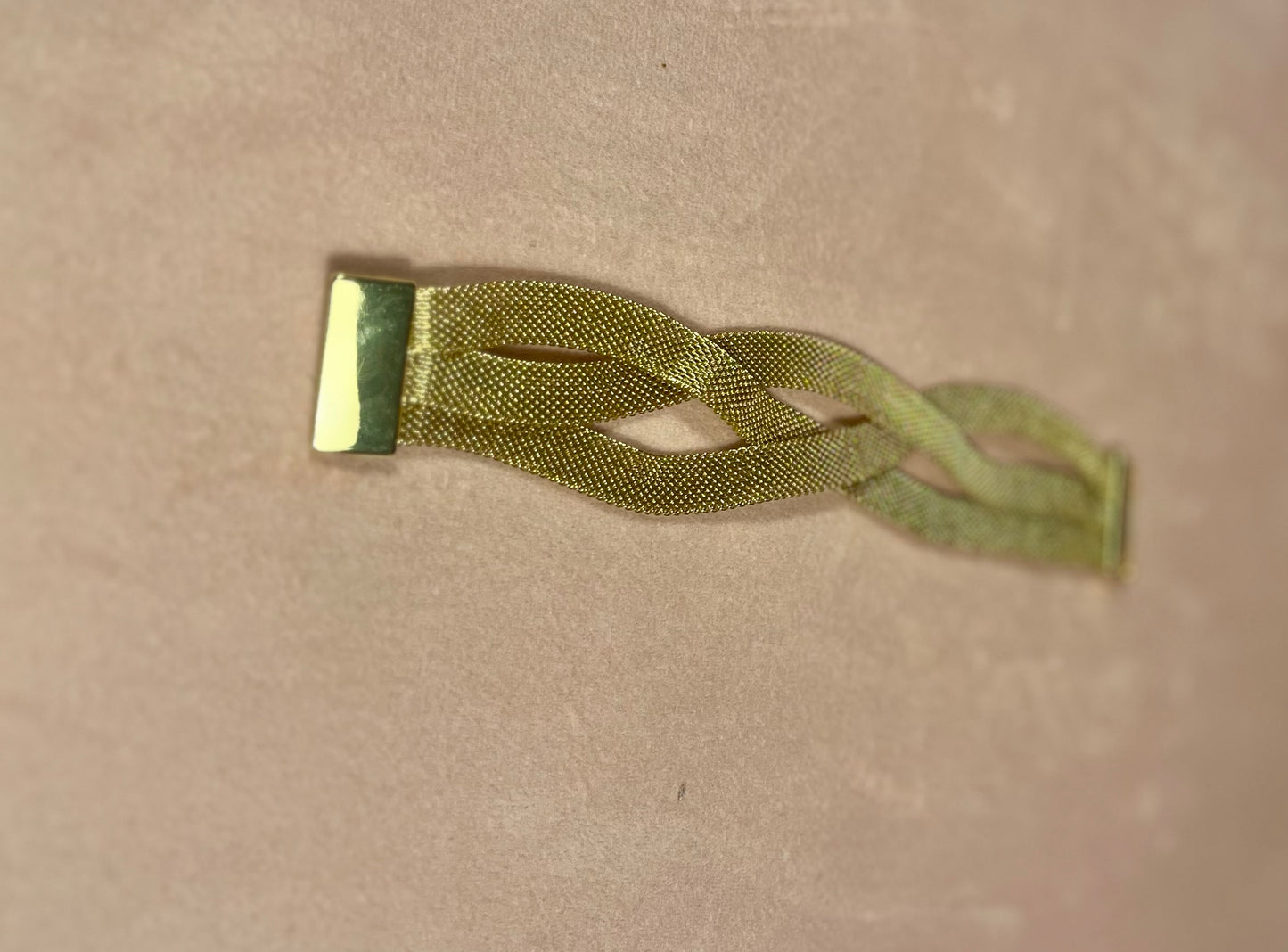 Gold Triple Strand Woven Magnetic Bracelet