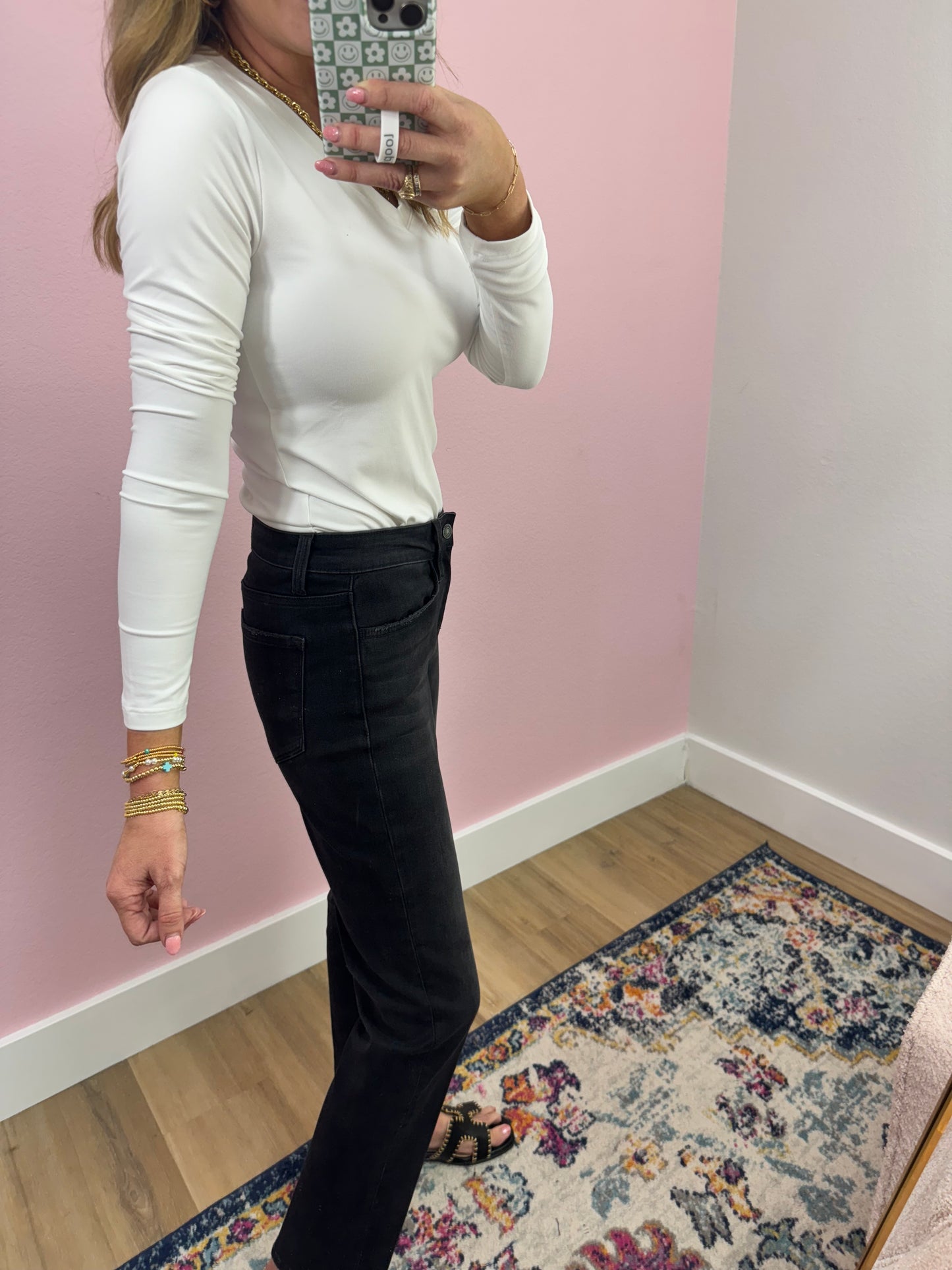 Microfiber Vneck Long Sleeve (black and white!)