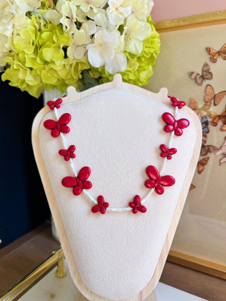 Red Butterfly Feelings Necklace