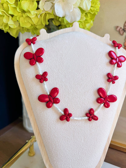 Red Butterfly Feelings Necklace