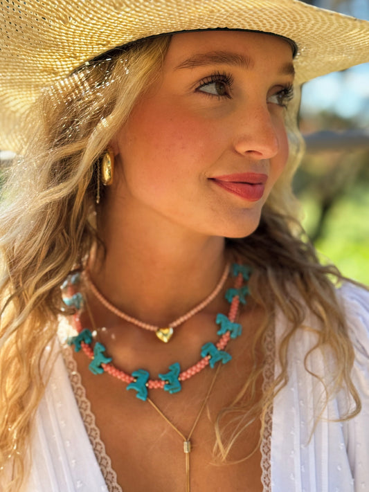 Blue Pony Girl Necklace