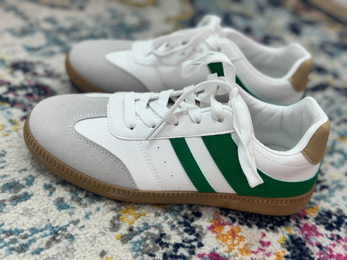 Green And White Tennis Shoe