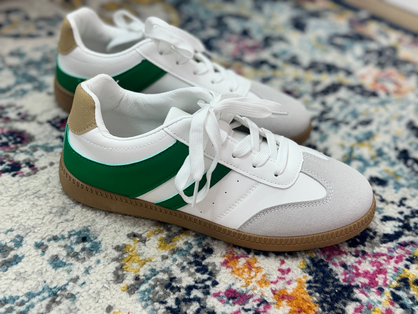 Green And White Tennis Shoe