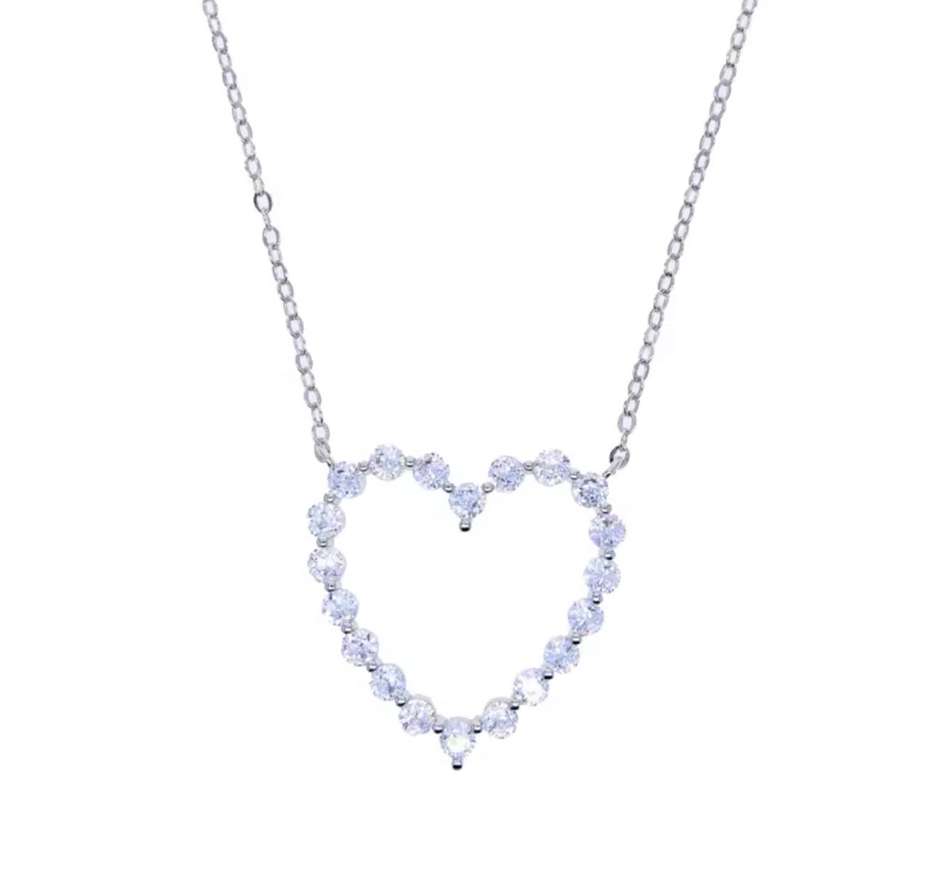 Lux Crystal Heart Necklace (Silver & Gold!)