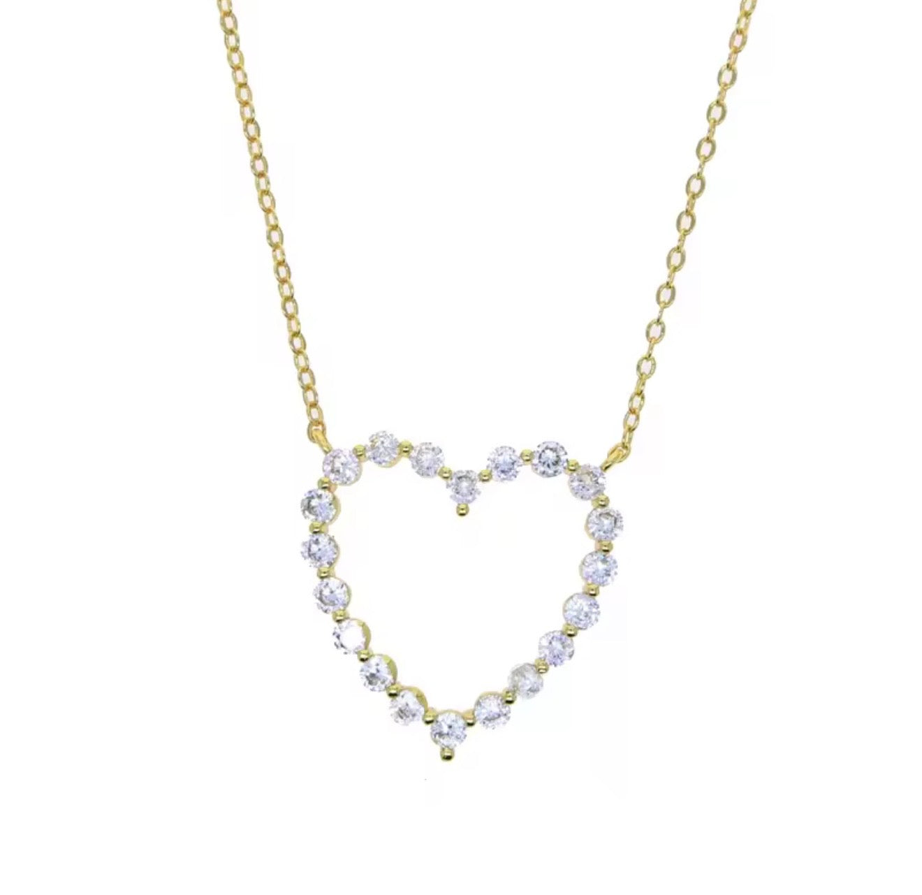 Lux Crystal Heart Necklace (Silver & Gold!)