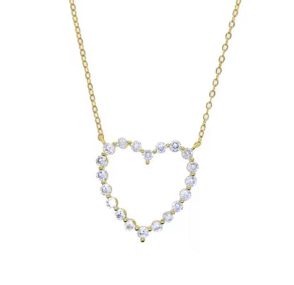 Lux Crystal Heart Necklace (Silver & Gold!)